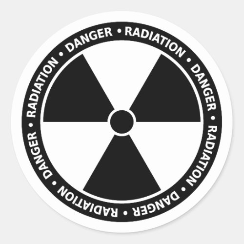 Black and White Radiation Symbol Sticker