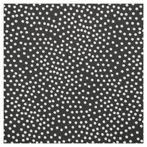 Black And White Random Polka Dot Spotted Print Fabric