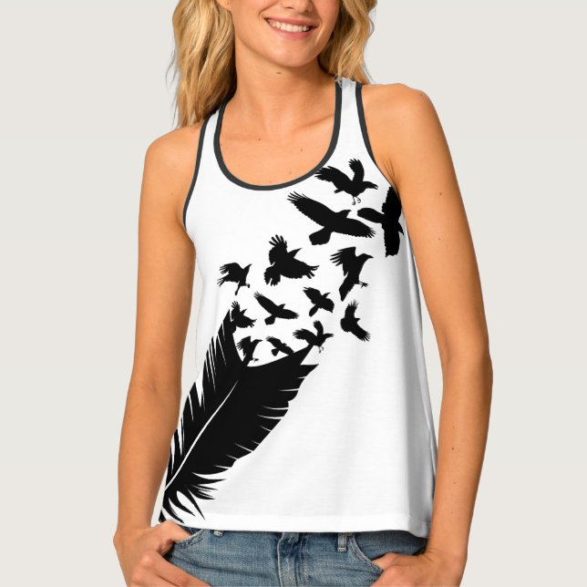 Black and White Raven, Poe Tank Top (Front)