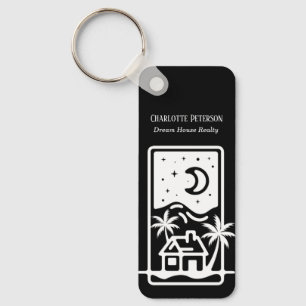 Black And White Real Estate Agent Keychain
