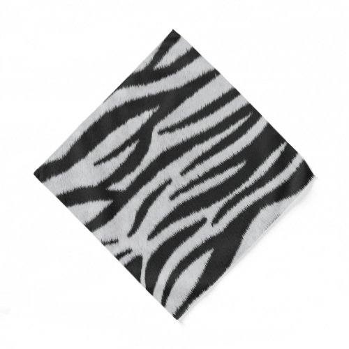 Black and White Realistic Zebra Fur Texture Bandana