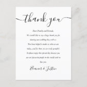 Black And White Reception Thank You Place Card | Zazzle