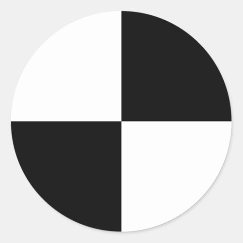 Black and White Rectangles Classic Round Sticker