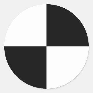 Black and White Rectangles Classic Round Sticker