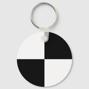 Black and White Rectangles Keychain
