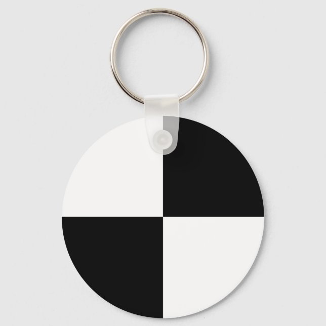 Black and White Rectangles Keychain (Front)