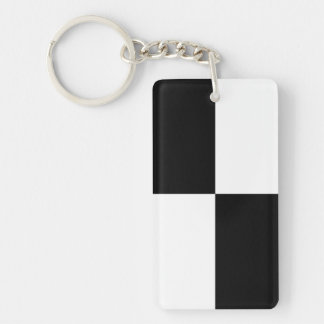 Black and White Rectangles Keychain