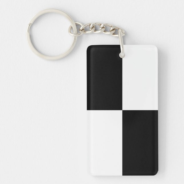 Black and White Rectangles Keychain (Front)