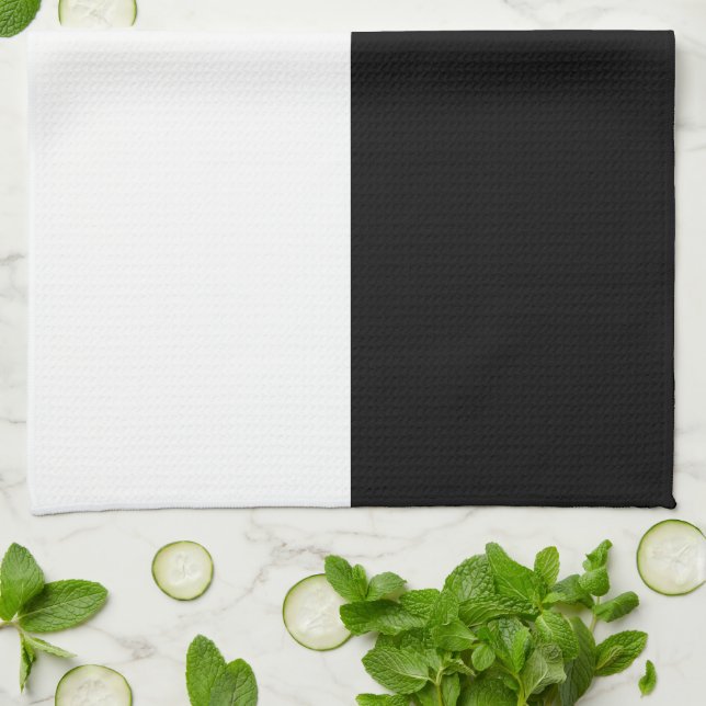 Black and White Rectangles Kitchen Towel (Folded)