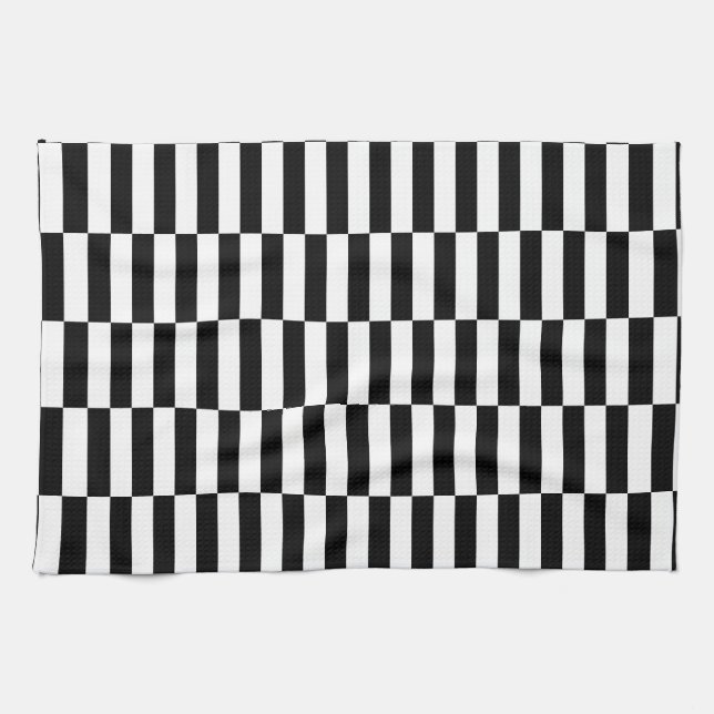 black and white rectangles kitchen towel (Horizontal)