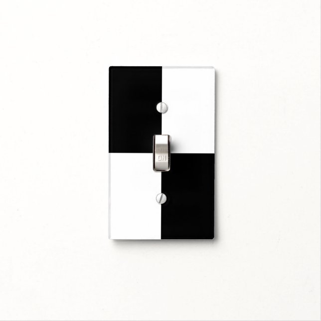Black and White Rectangles Light Switch Cover (In Situ)