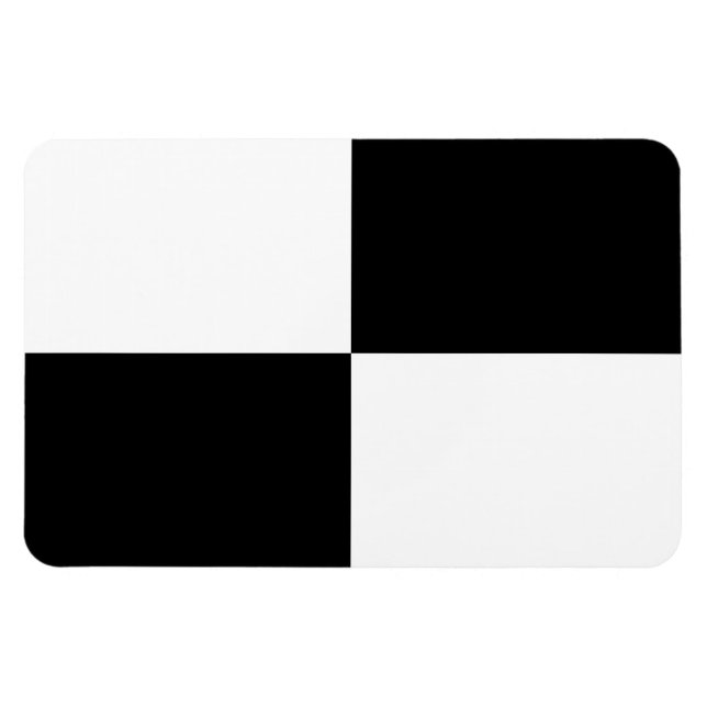 Black and White Rectangles Magnet (Horizontal)