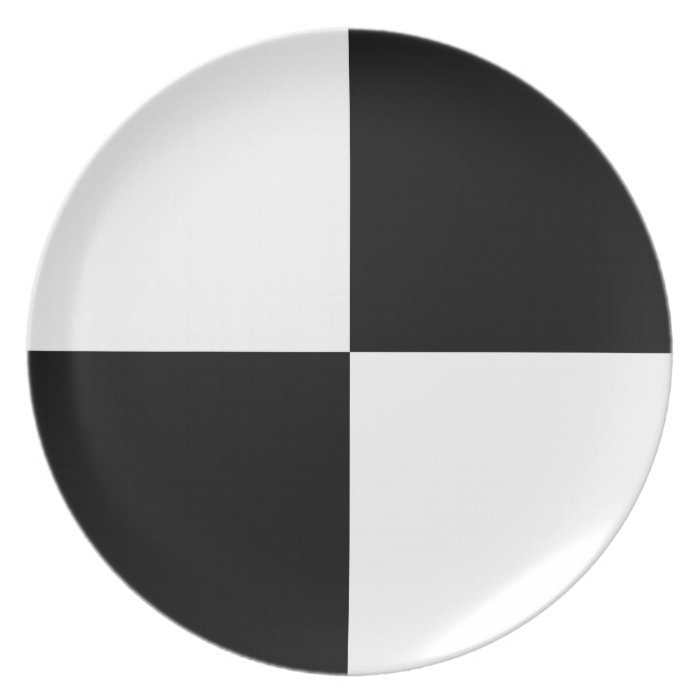 Black and White Rectangles Melamine Plate Zazzle