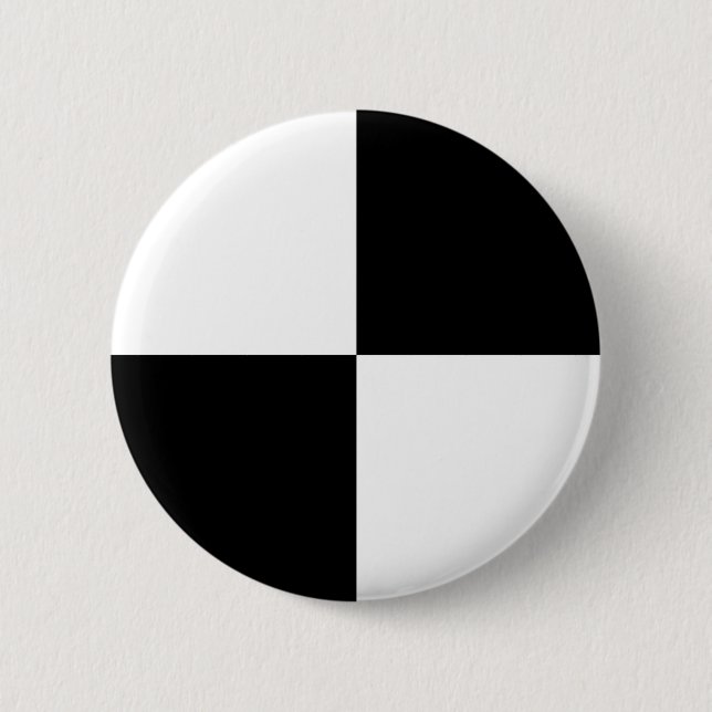 Black and White Rectangles Pinback Button (Front)