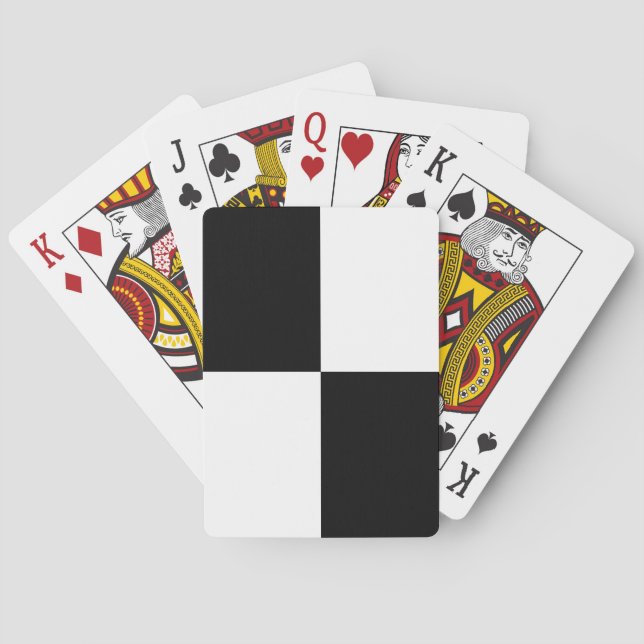 Black and White Rectangles Poker Cards (Back)