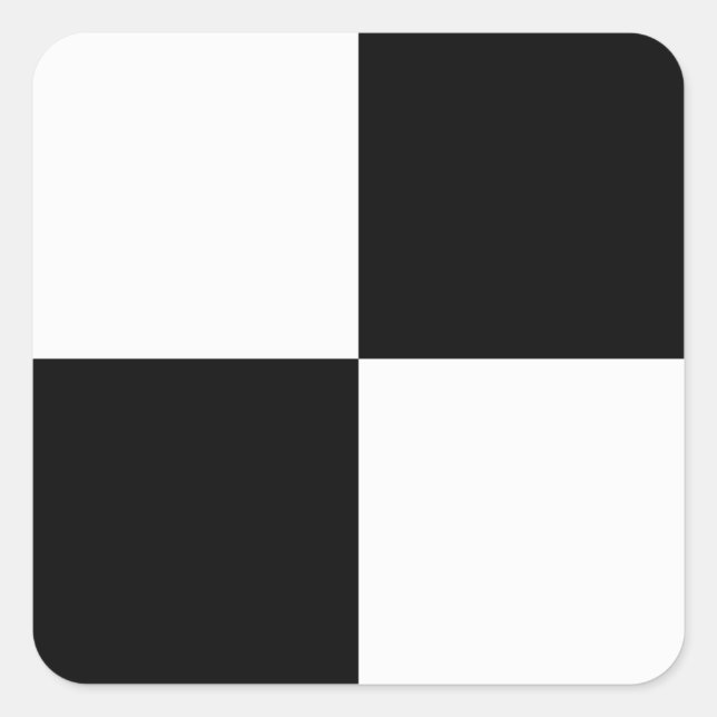 Black and White Rectangles Square Sticker (Front)