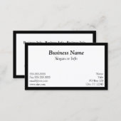 Black and White Rectangular Frame Business Card (Front/Back)