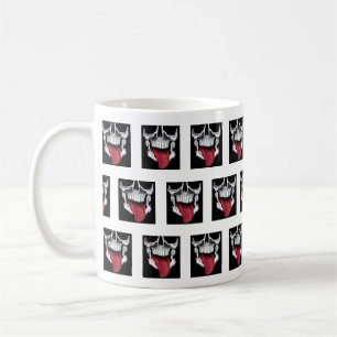 Black and White Red Skull Pattern Coffee Mug