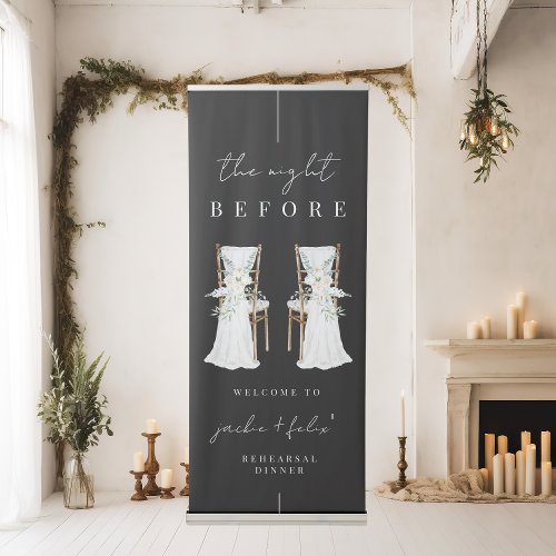 Black and White Rehearsal Dinner Celebration  Retractable Banner