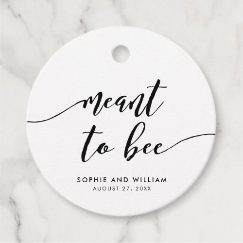 Black and White Relax Script Meant to Bee Wedding Favor Tags