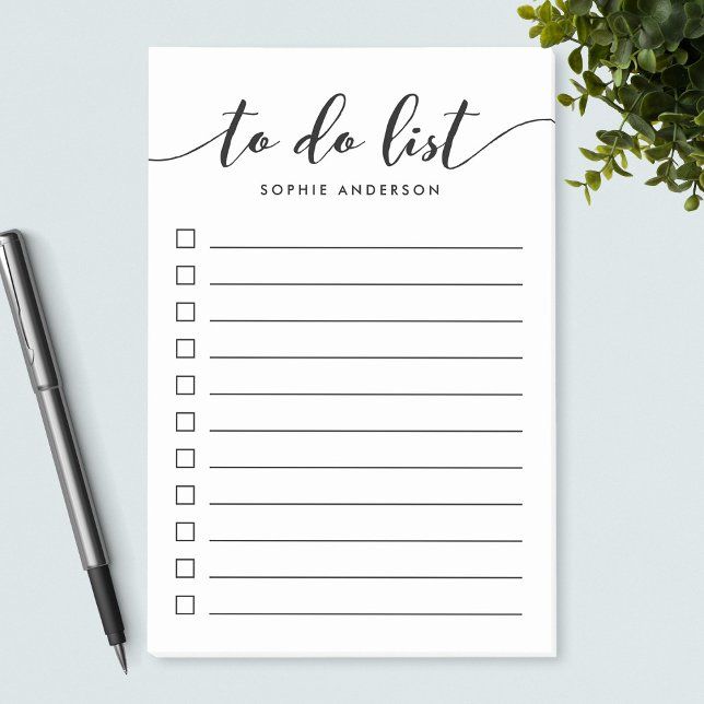 Black and White Relax Script To Do List Post-it Notes (Creator Uploaded)