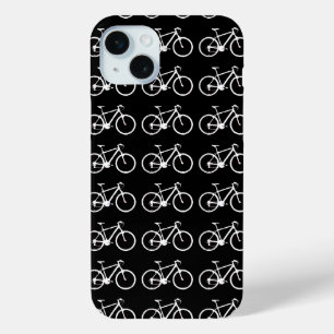 Black and White Repeated Bicycles  iPhone 15 Plus Case