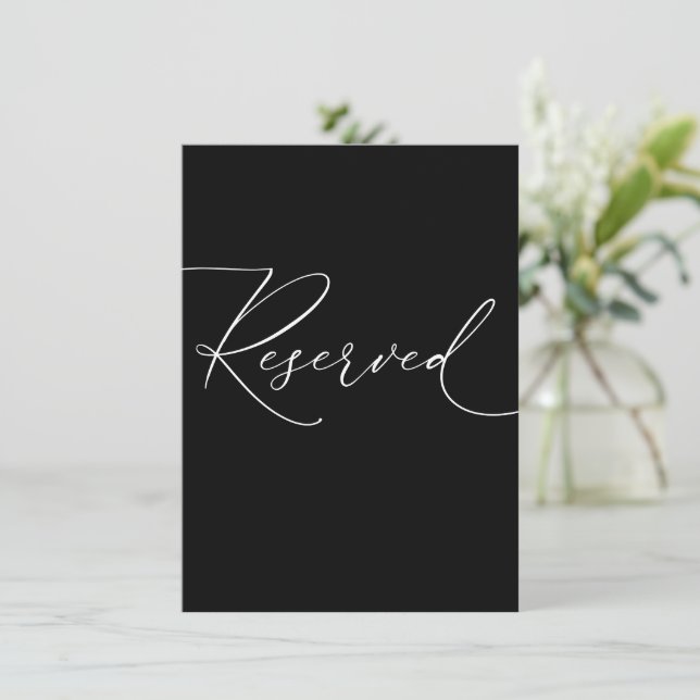 Black and White Reserved I Table Sign (Standing Front)