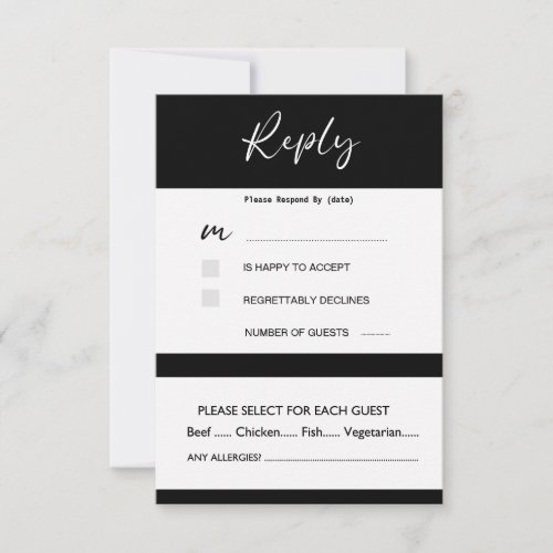 Black and White Response Card