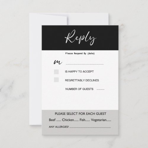 Black and White Response Card