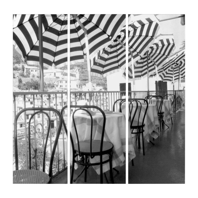 Black And White Restaurant Tables Triptych (Front)