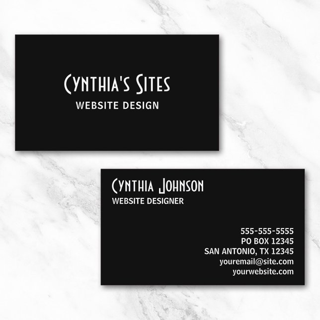 Black and White Retro Bold Business Card (Black and White Retro Bold Business Card)