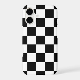 Black and White Retro Check iPhone 17 Case