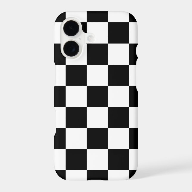 Black and White Retro Check Case-Mate iPhone Case (Back)