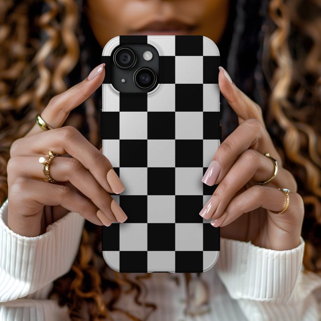 Black and White Retro Check Case-Mate iPhone Case (Creator Uploaded)