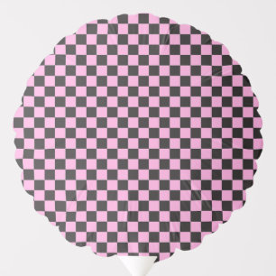 Black and White Retro Checker Birthday Balloon