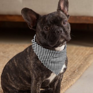 black and  white - retro checkerboard bandana