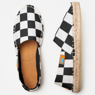 black and white - retro checkerboard espadrilles