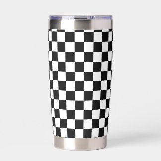 black and white - retro checkerboard insulated tumbler