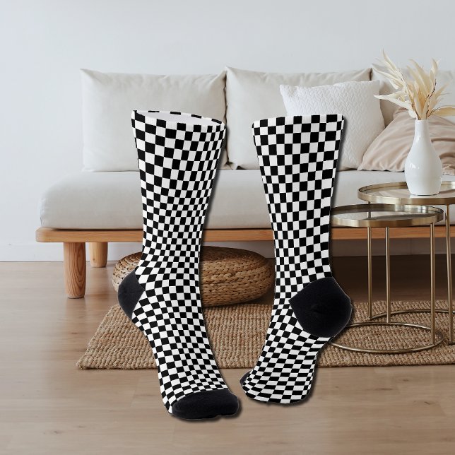 black and white - retro checkerboard   socks (Creator Uploaded)
