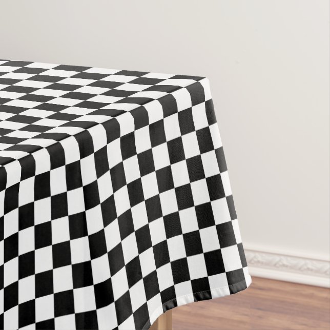black and white - retro checkerboard tablecloth (In Situ)