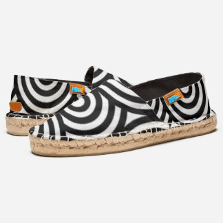 Black And White Retro Circle Pattern Espadrilles