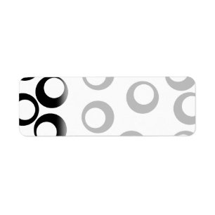 Black and White Retro Circles Pattern. Label