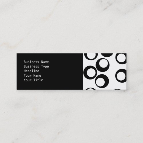Black and White Retro Circles Pattern. Business Card