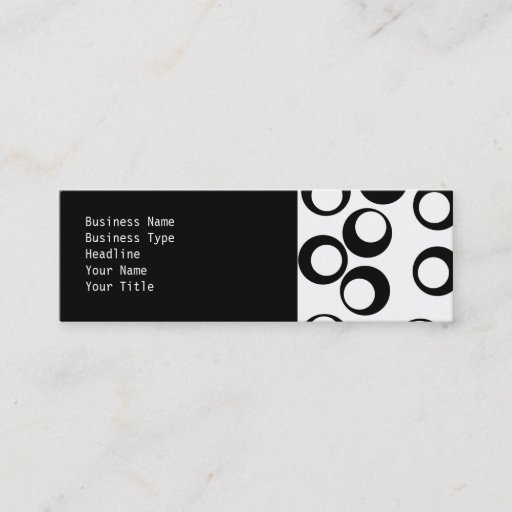 Customizable Black and White Retro Circles Pattern. Business Card
