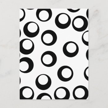 Black And White Retro Circles Pattern. Postcard by Graphics_By_Metarla at Zazzle
