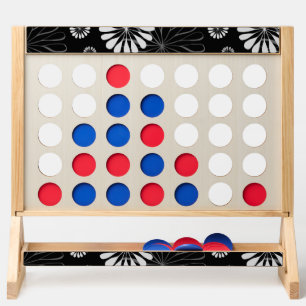 Black and White Retro Floral Fast Four