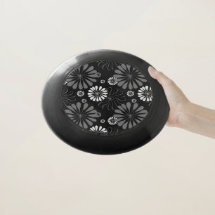 Black and White Retro Floral Wham-O Frisbee