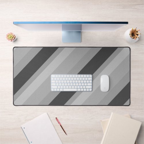 Black and white retro geometric lines desk mat