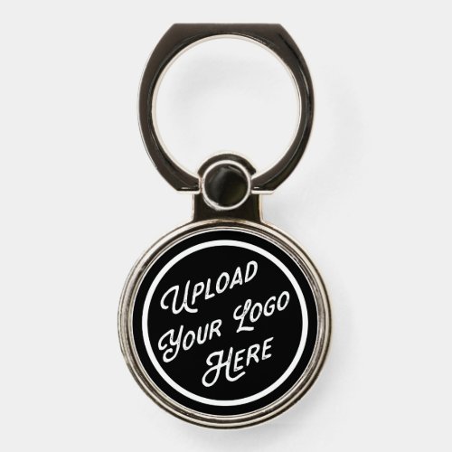 Black and White Retro Logo Phone Ring Stand