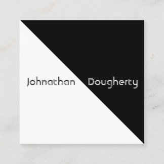 Black and White Retro Modern Minimalist Square Business Card